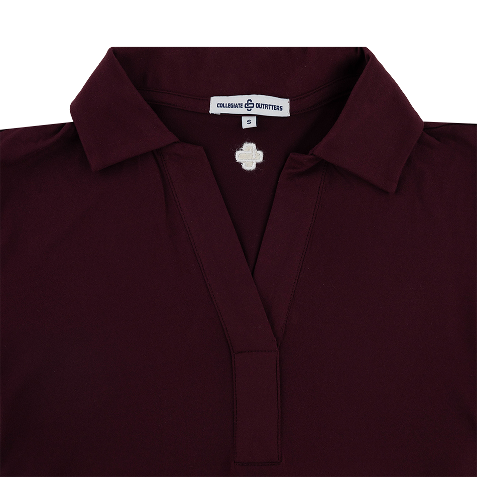 Collegiate Outfitters Maroon Womens V Neck Polo