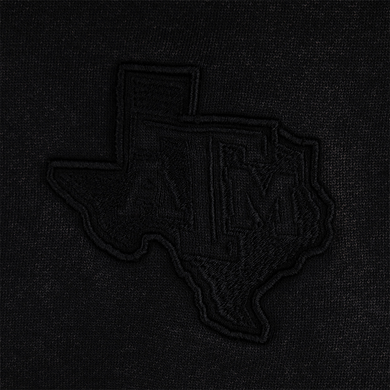 Texas A&M Collegiate Outfitters Black on Black Embroidery Hoodie