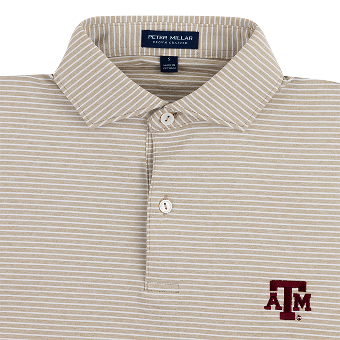 Texas A&M Peter Millar Ballad Performance Polo Beige