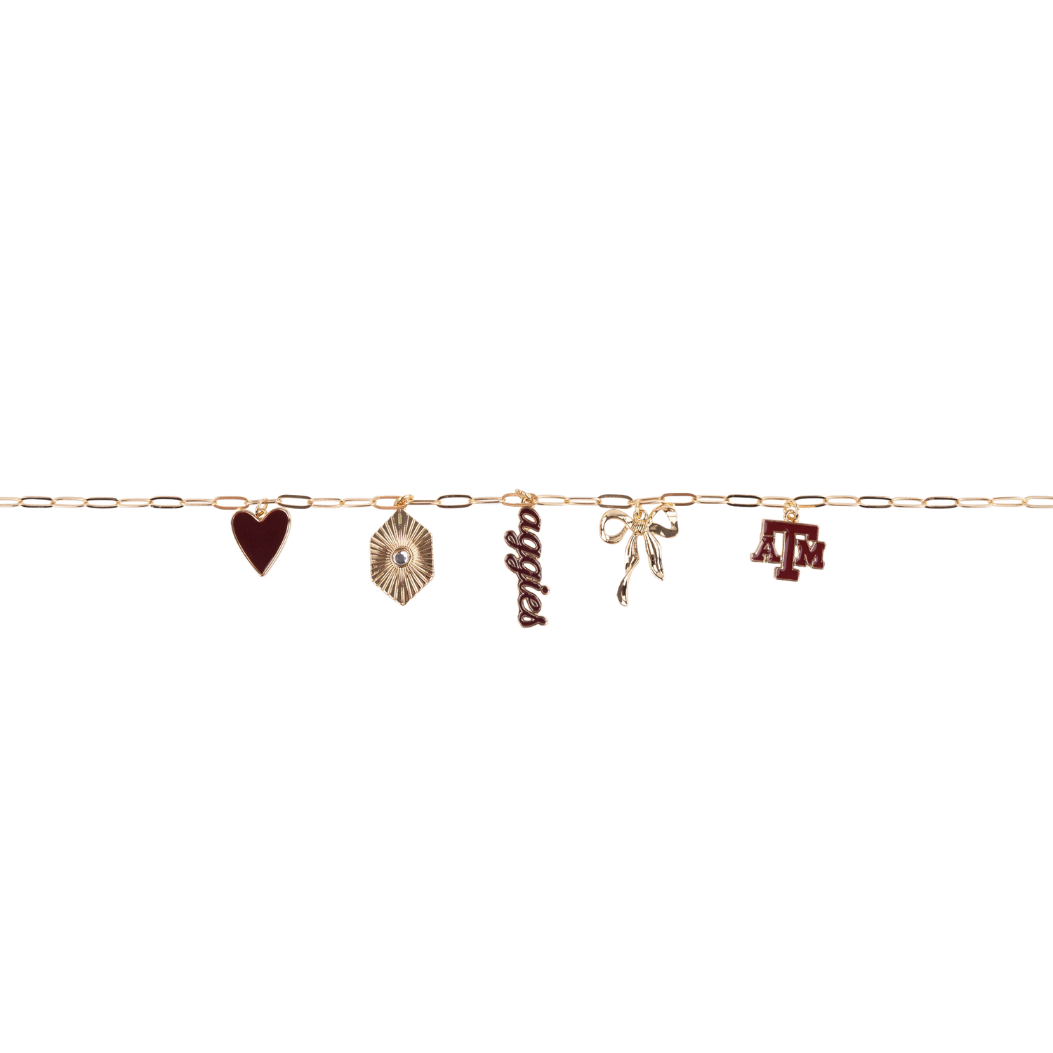 Texas A&M Aggies CANVAS Paper Clip Charm Necklace