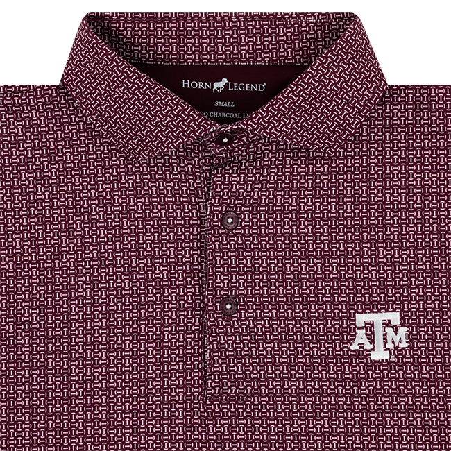 Texas A&M Horn Legend Football Laces Polo