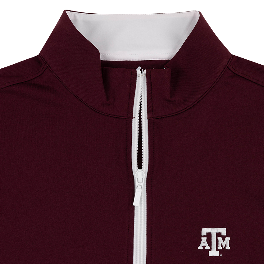 Texas A&M Horn Legend Maroon Solid 1/4 Zip Vest