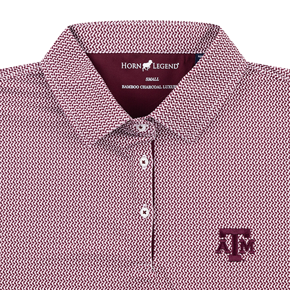 Texas A&M Horn Legend Womens Coils Pattern Polo