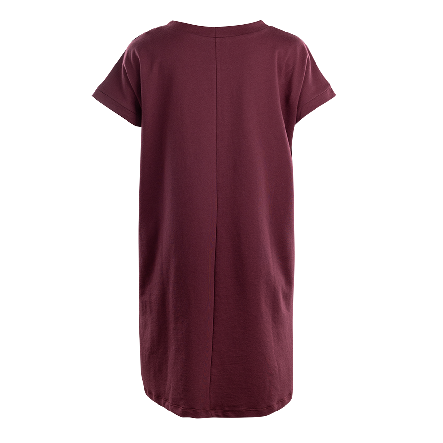 Maroon Short Sleeve T-Shirt Dress