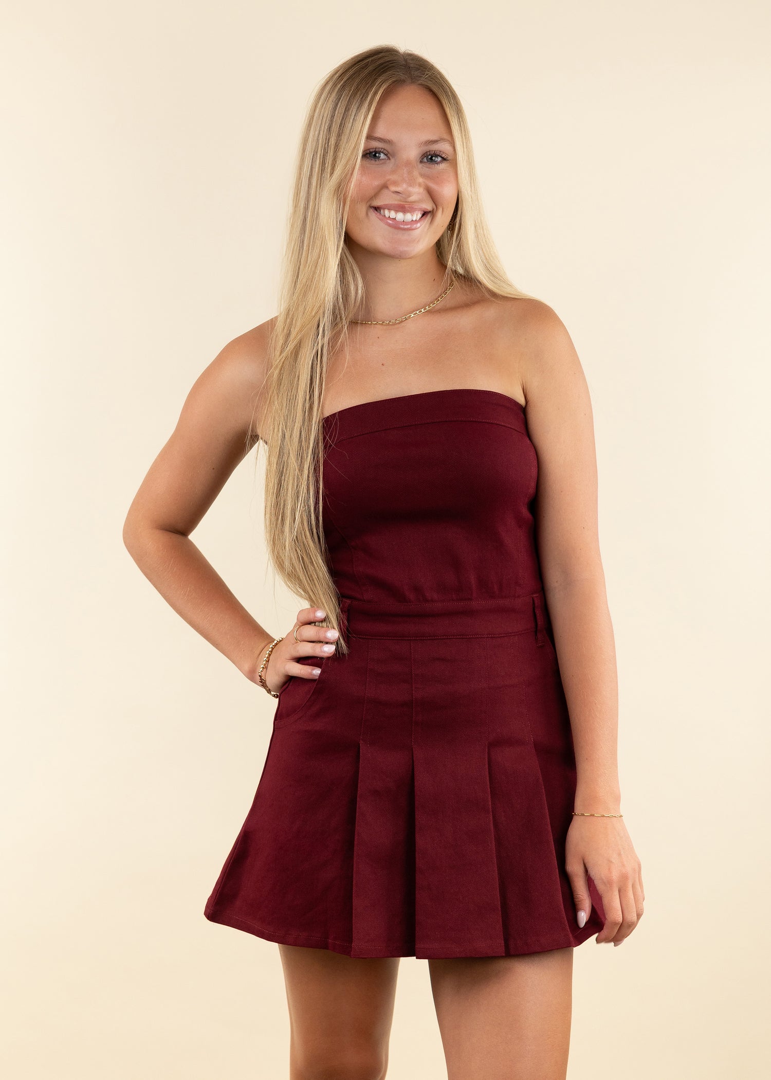 Strapless Denim Romper