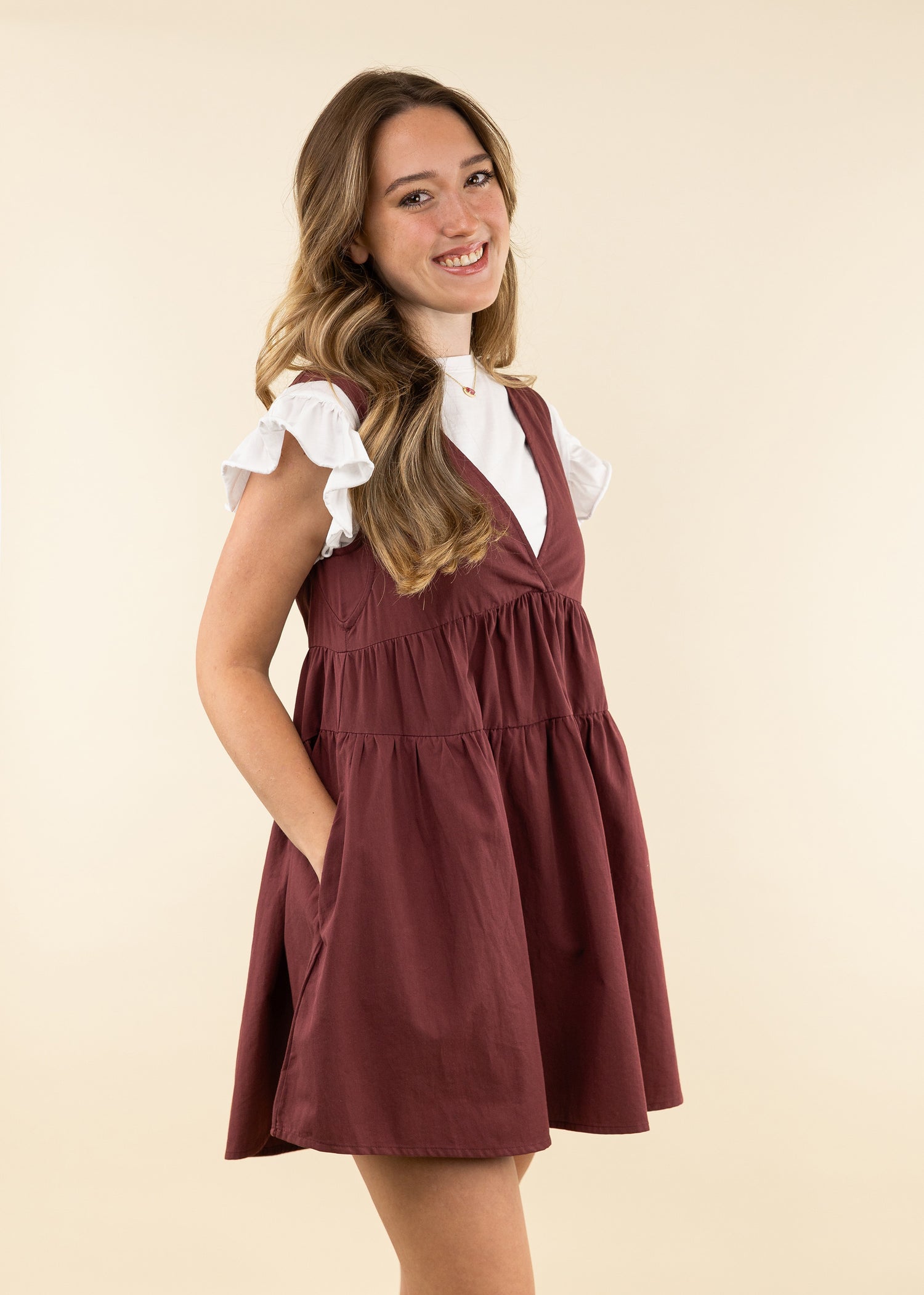 V Neck Tiered Dress