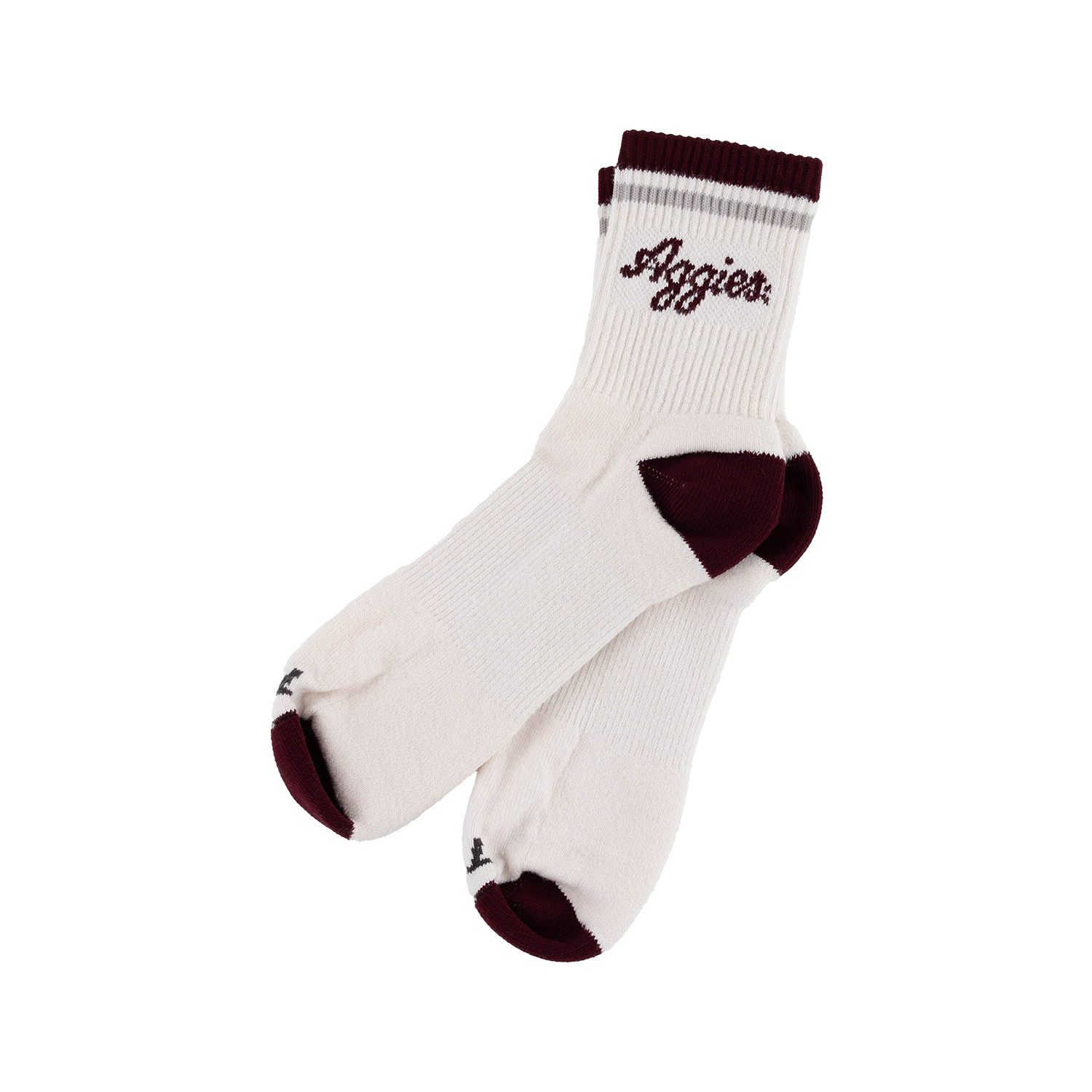 Texas A&M Twin City Knitting Vintage Quarter Socks - White