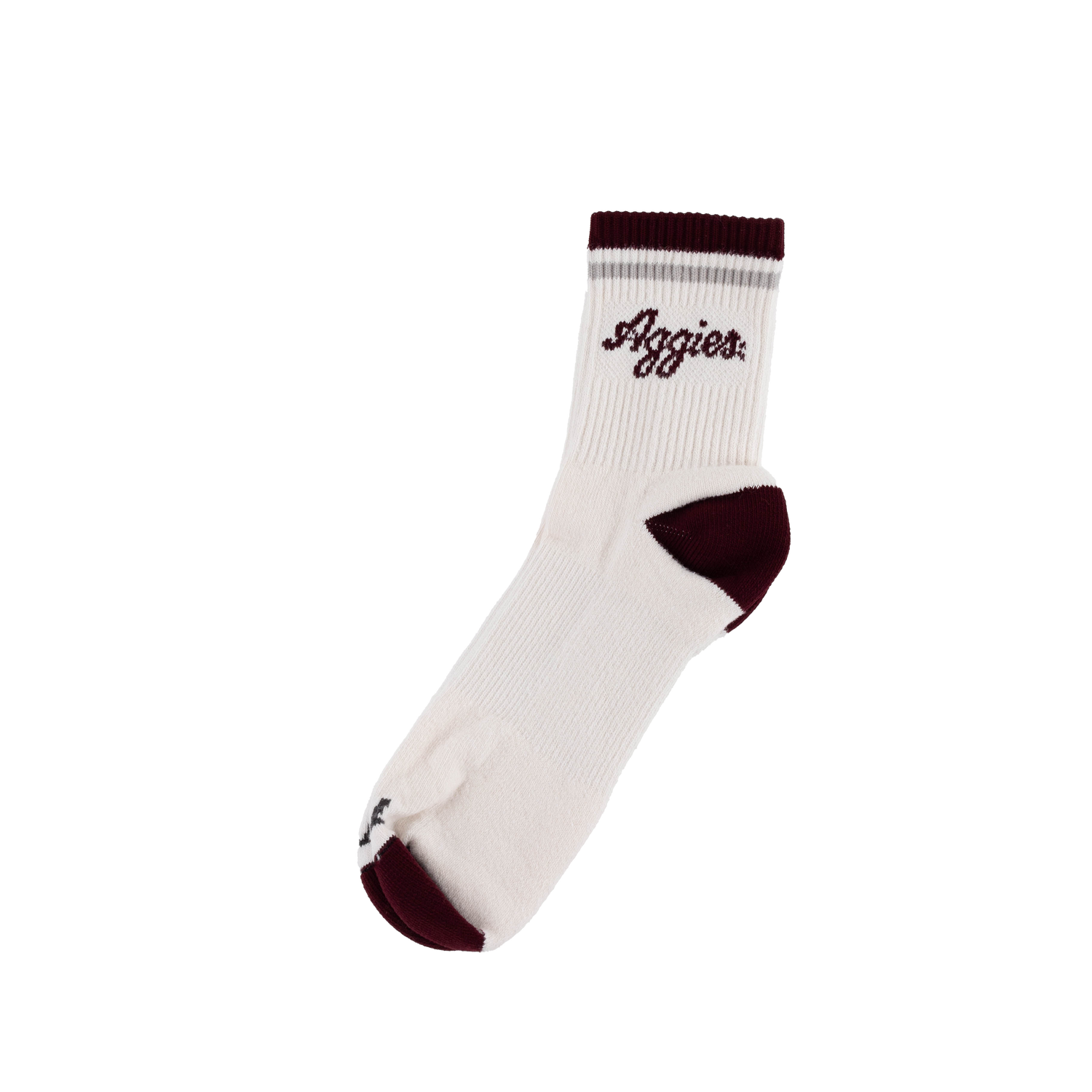 Texas A&M Twin City Knitting Vintage Quarter Socks - White