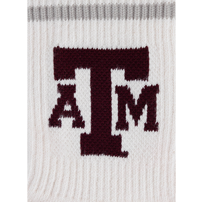 Texas A&M Twin City Knitting Vintage Quarter Socks - White