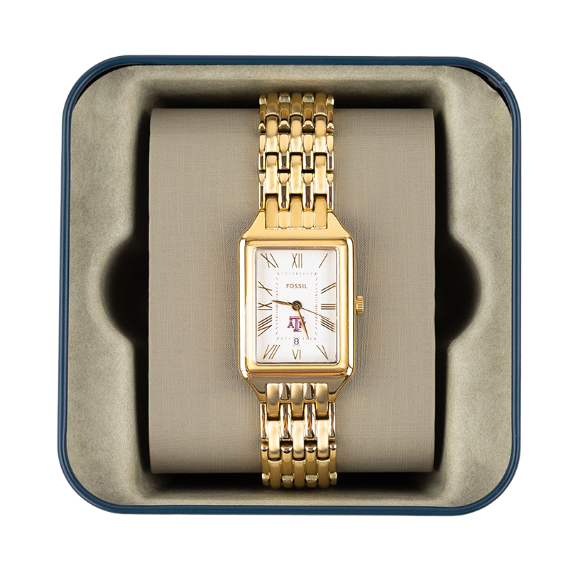 Texas A&M Fossil Ladies Raquel Gold Tone Watch
