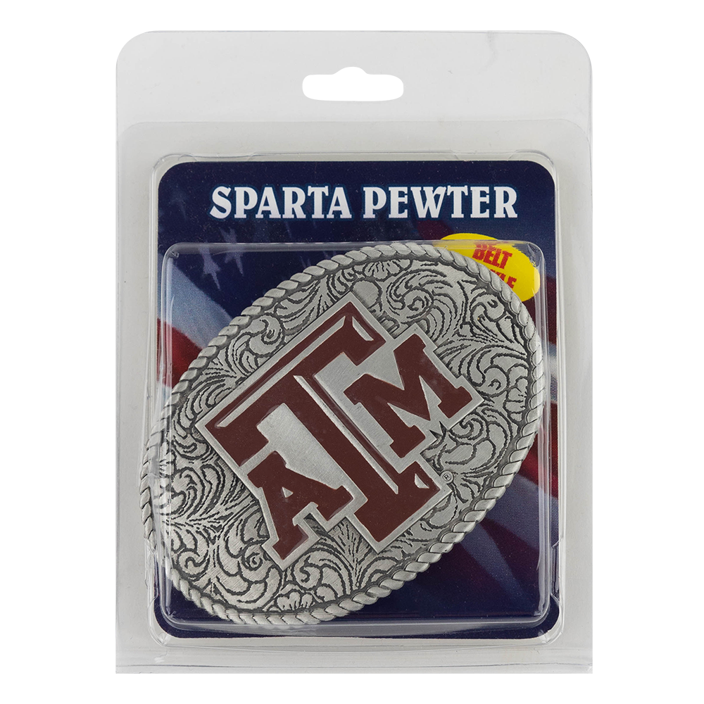 Texas A&M Pewter Belt Buckle - Silver