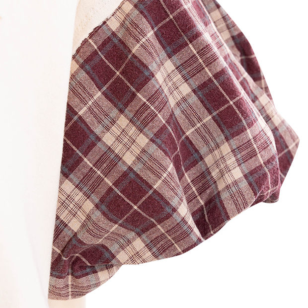 Puff Sleeve Plaid Top