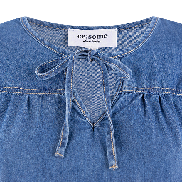 Bow Tie Denim Top
