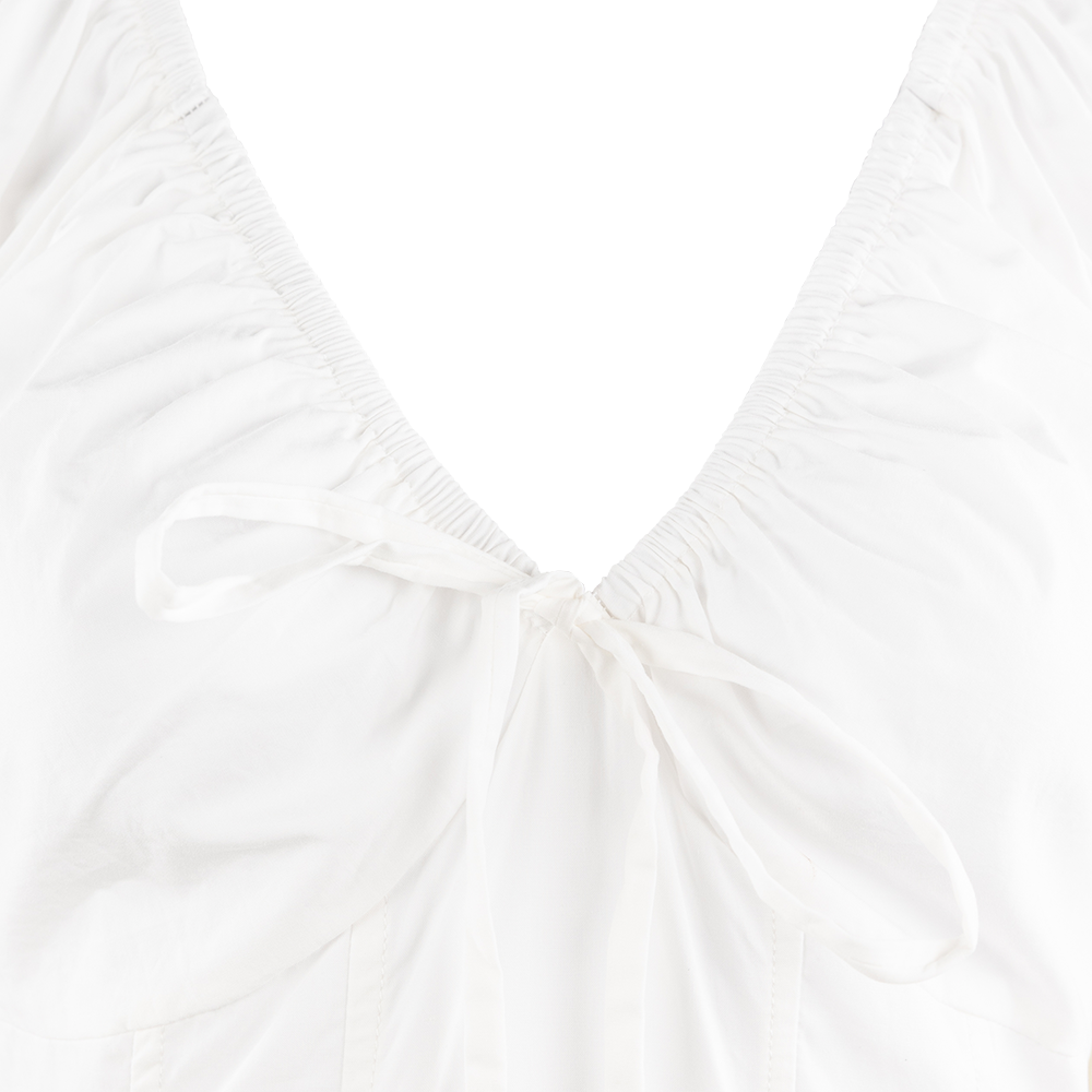 White V Puff Sleeve Romper