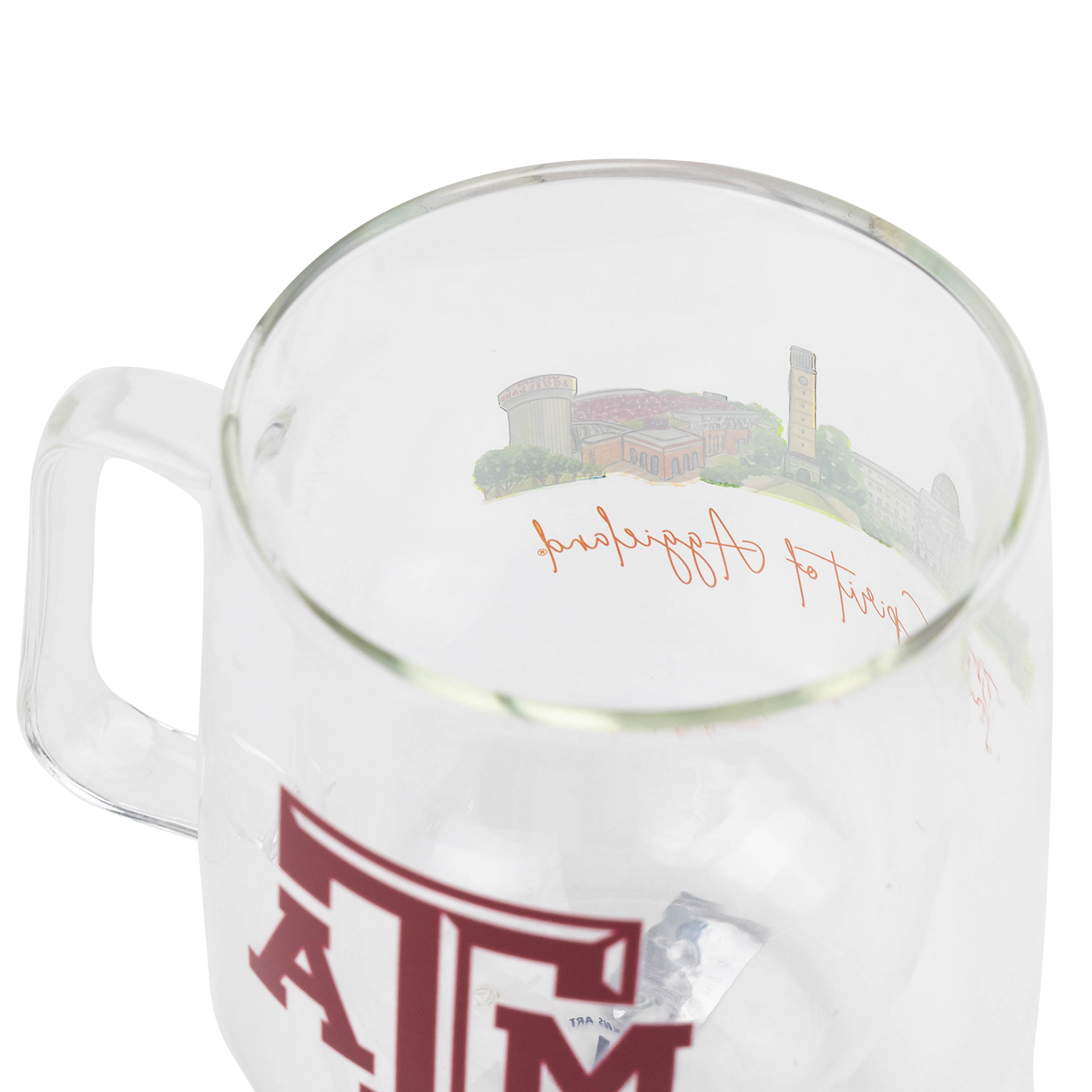 Texas A&M Valiant Landmark Glass Mug