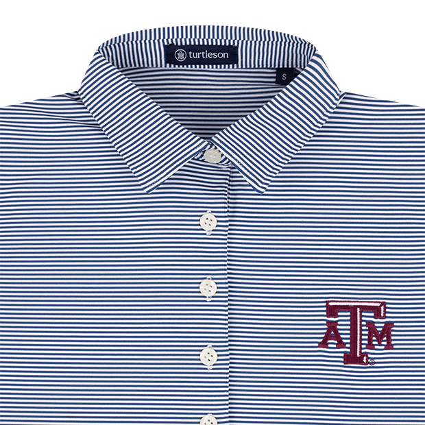 Texas A&M Turtleson Andrea Stripe Performance Polo