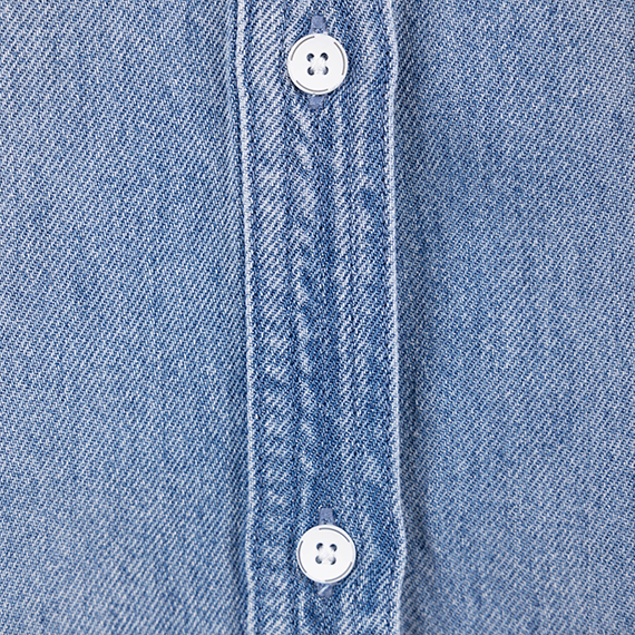 Denim Roll Sleeve Button Up Top