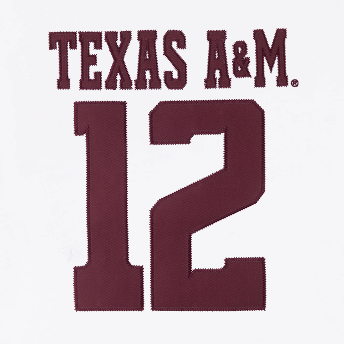 Collegiate Outfitters Texas A&M Fabric Letters White Jersey Tee