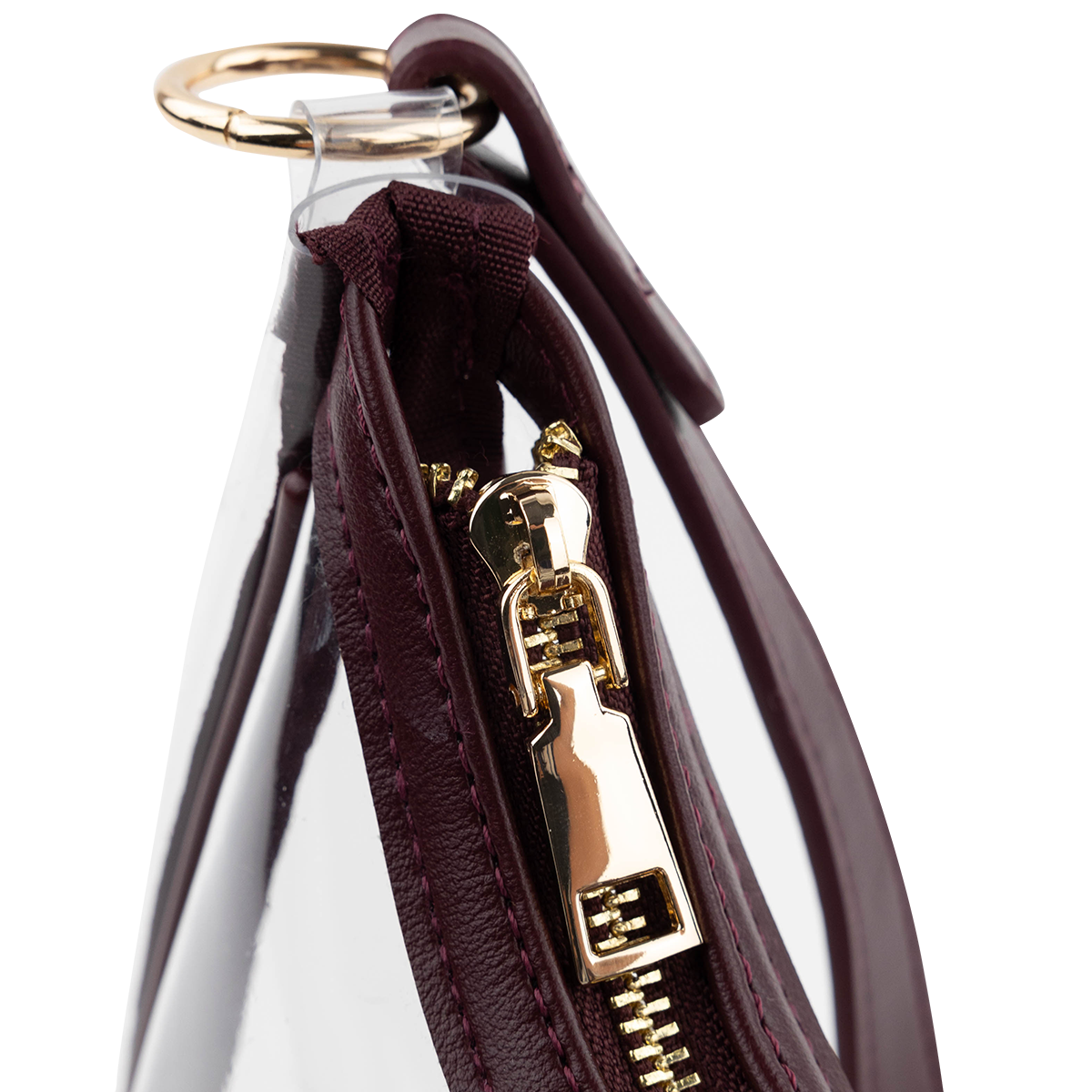 Collegiate Outfitters Clear Maroon Cresent Bag