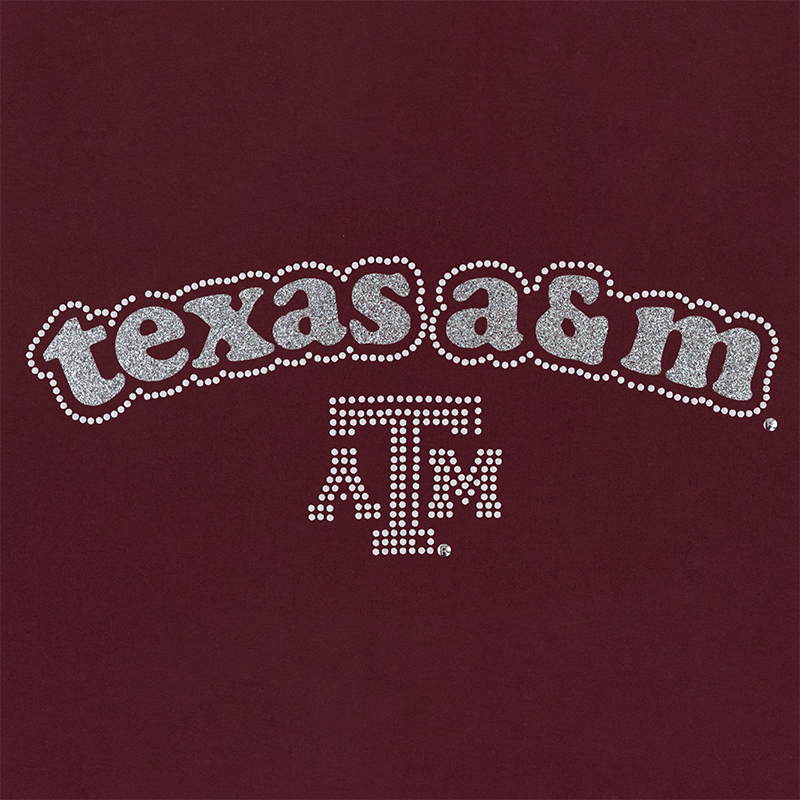 Texas A&M Summit Youth Elevated Glitter Tee - Maroon