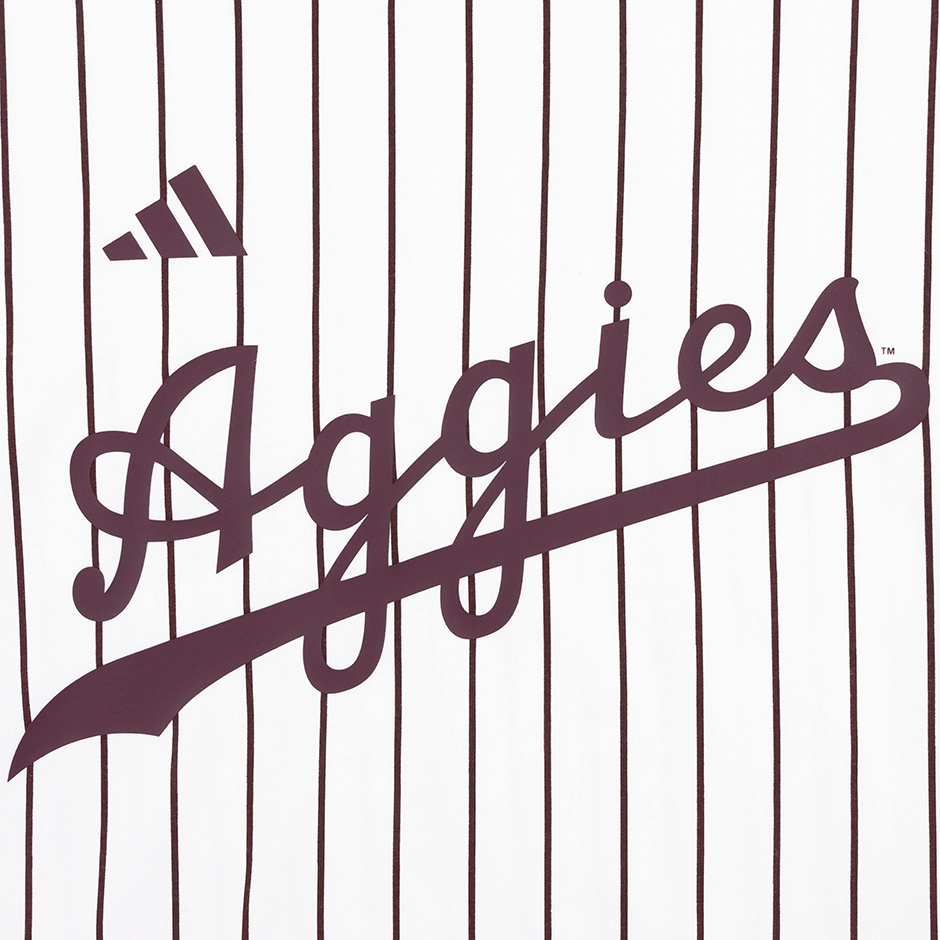 Script Aggies Adidas Pinstripe Cropped Jersey