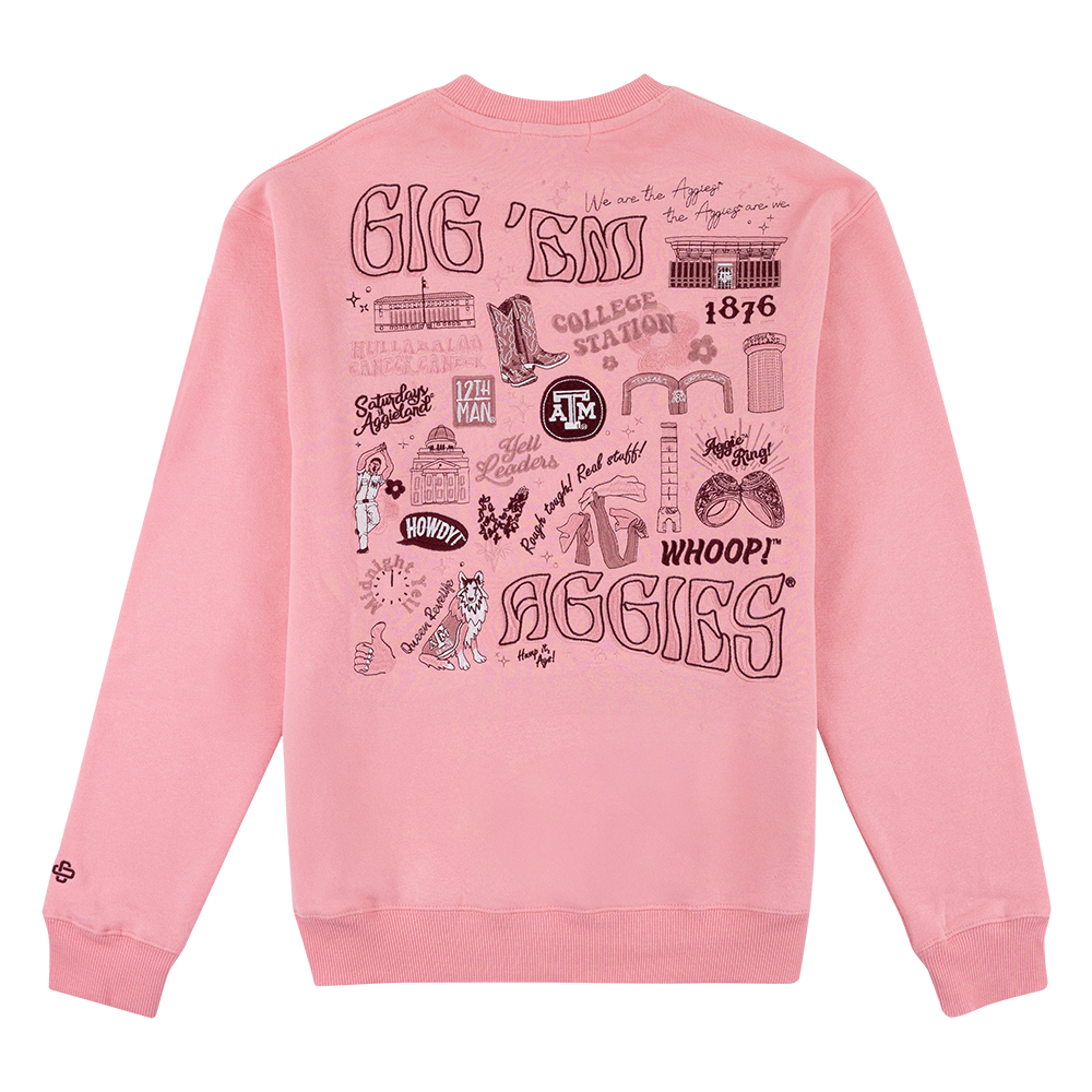 Collegiate Outfitters Gig 'Em Aggies Collage Sweatshirt