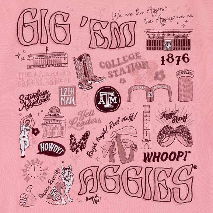 Collegiate Outfitters Gig 'Em Aggies Collage Sweatshirt