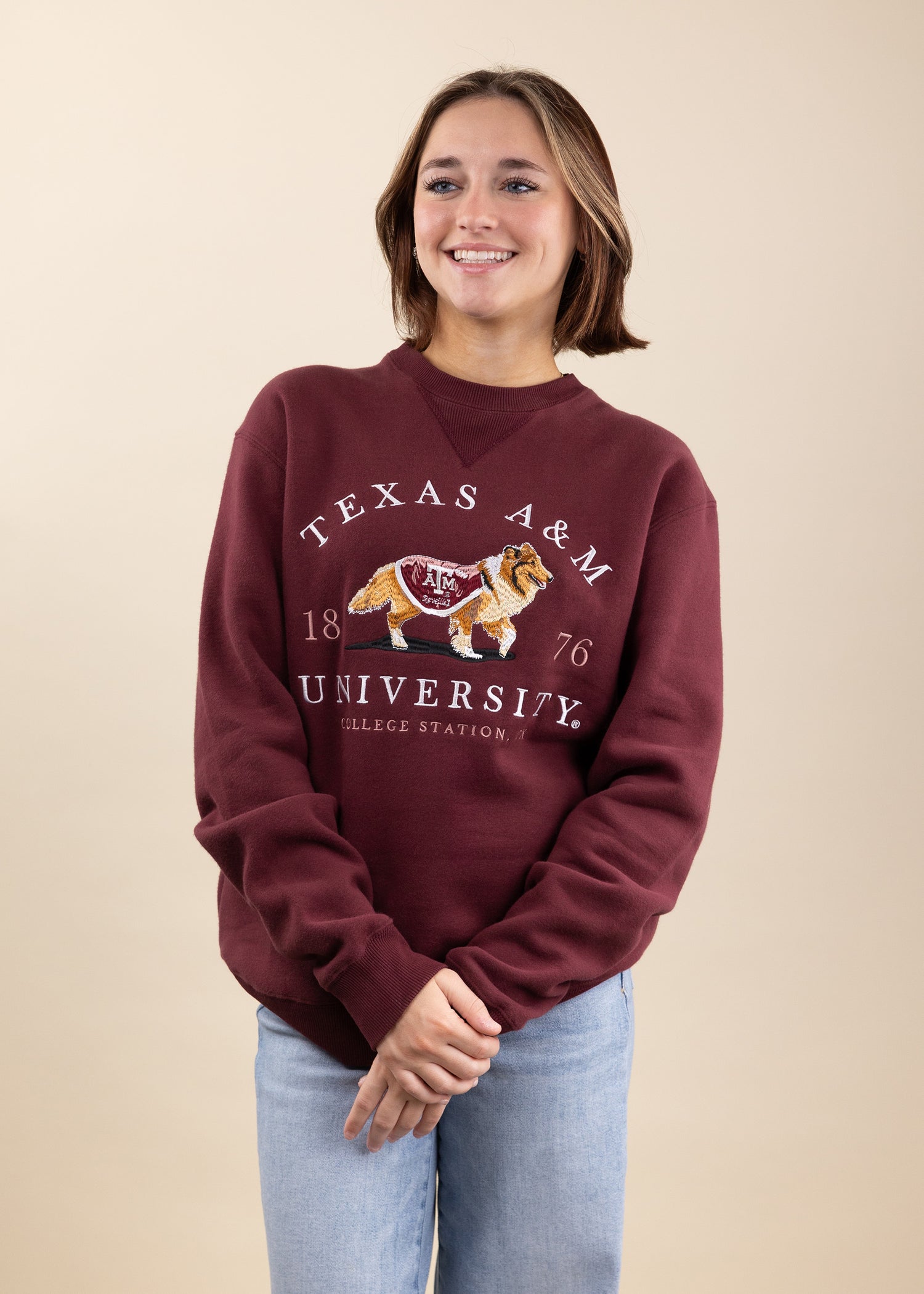 Texas A&M Collegiate Outfitters Full Embroidery Reveille Sweatshirt