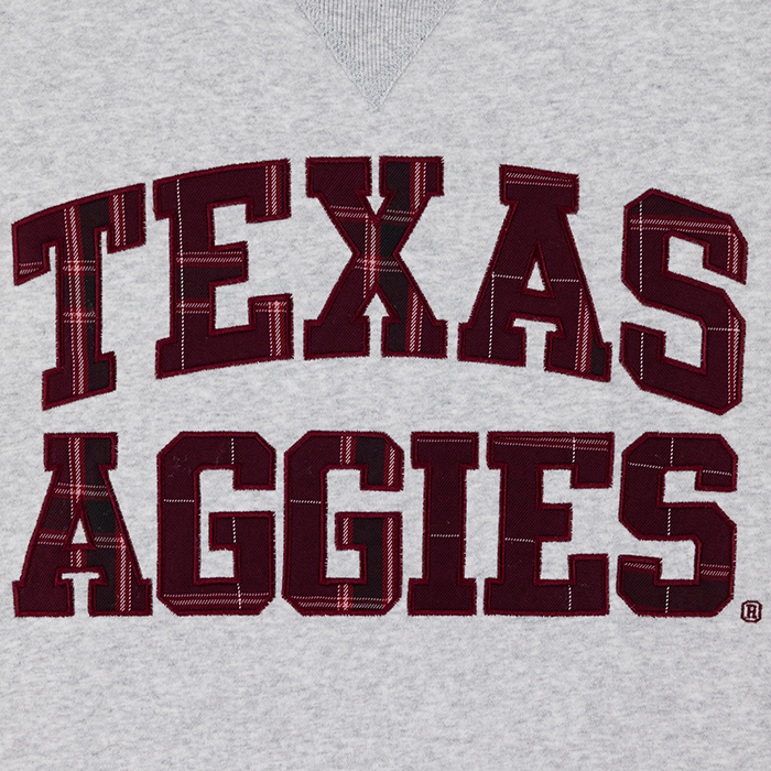 Texas Aggies Collegiate Outfitters Plaid Texas Aggie Grey Sweatshirt