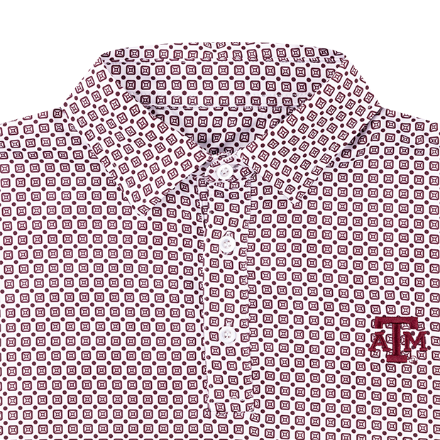 Texas A&M Collegiate Outfitters Geo Block Print Polo