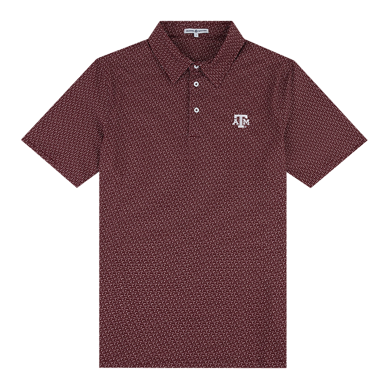 Texas A&M Collegiate Outfitters Golf Club Pattern Polo