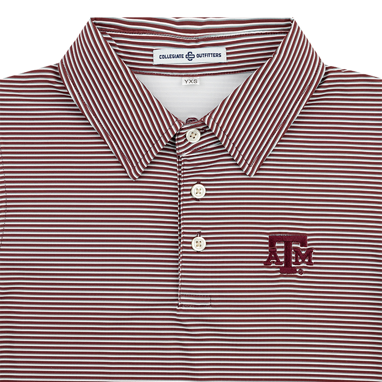 Texas A&M Collegiate Outfitters Youth Multi Striped Polo