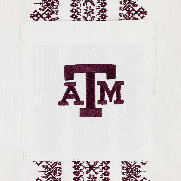 Texas A&M Collegiate Outfitters Guaybera Embroidered Button Down