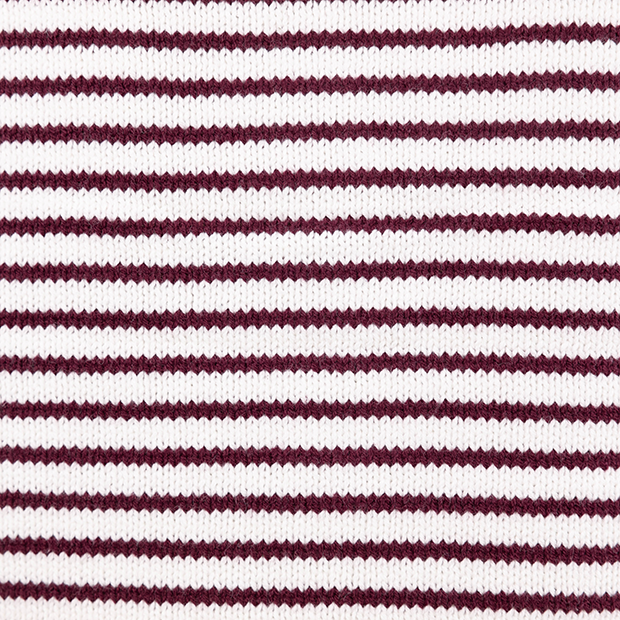 Collared Striped White and Maroon Top