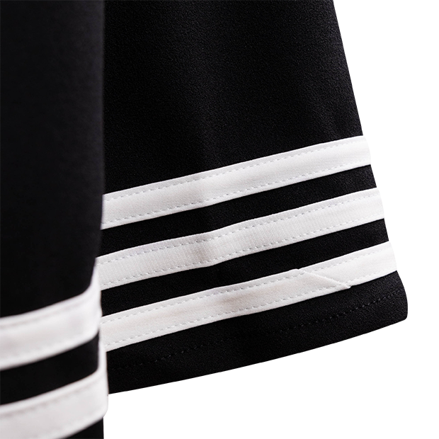 Square Neck Black Knit Dress with White Lining