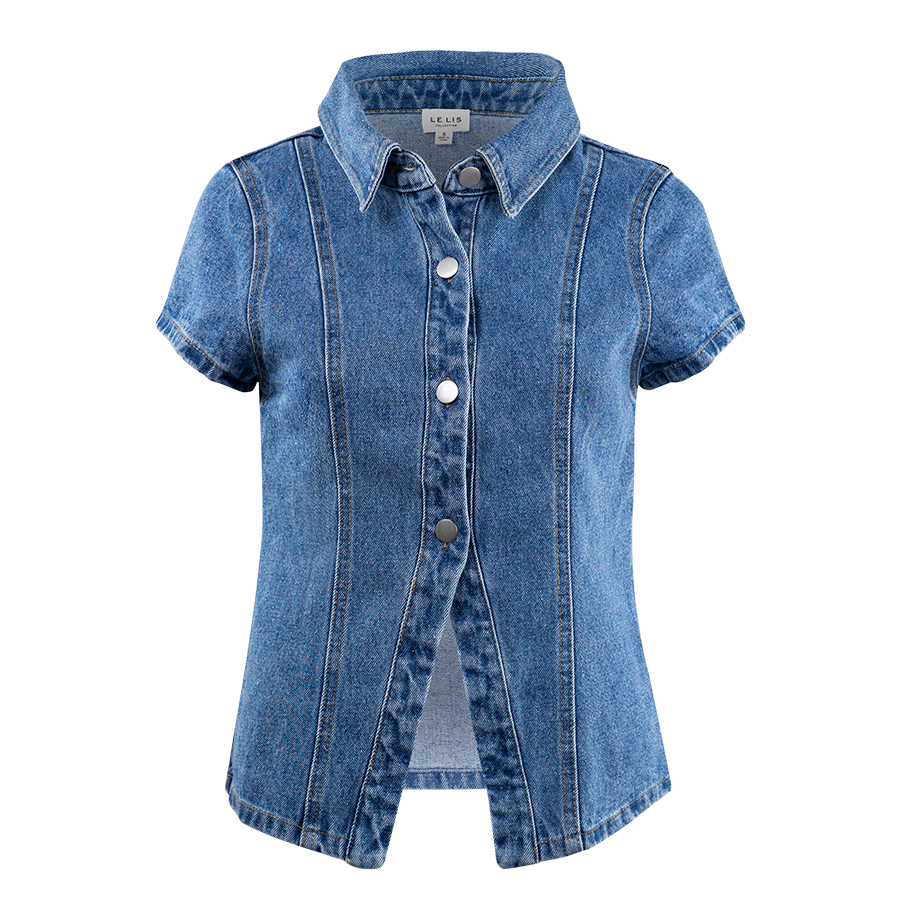 Le Lis Button Down Denim Top