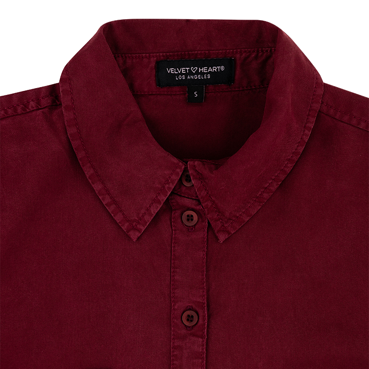 James Bordeaux Button Down Blouse