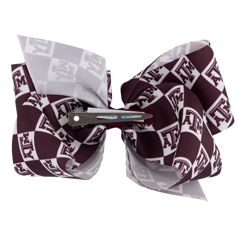 Texas A&M Divine Creations College Checkerboard Bow