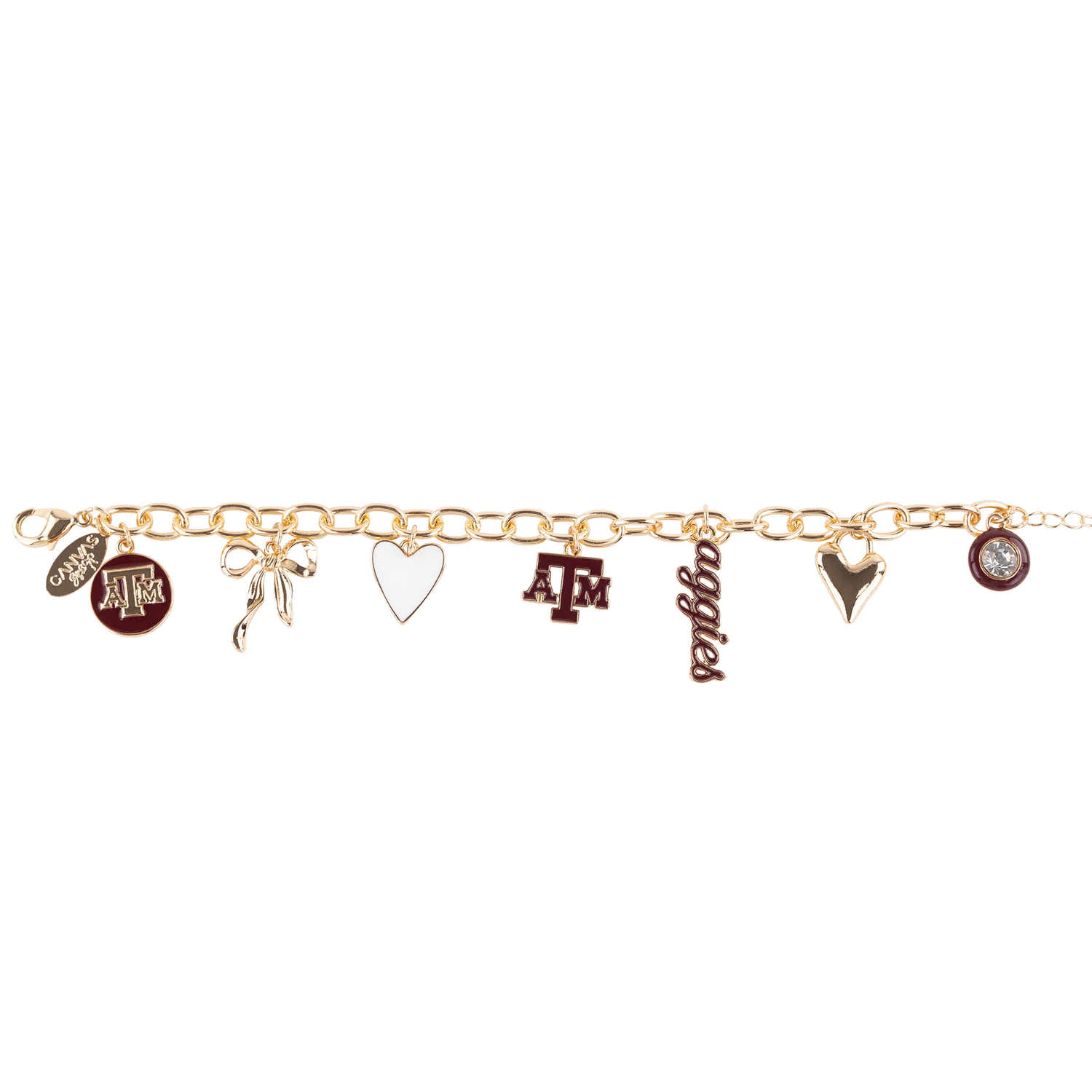 Texas A&M Aggies CANVAS Enamel Icon Charm Bracelet