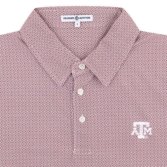 Texas A&M Collegiate Outfitters Maroon Mosaic Tile Polo