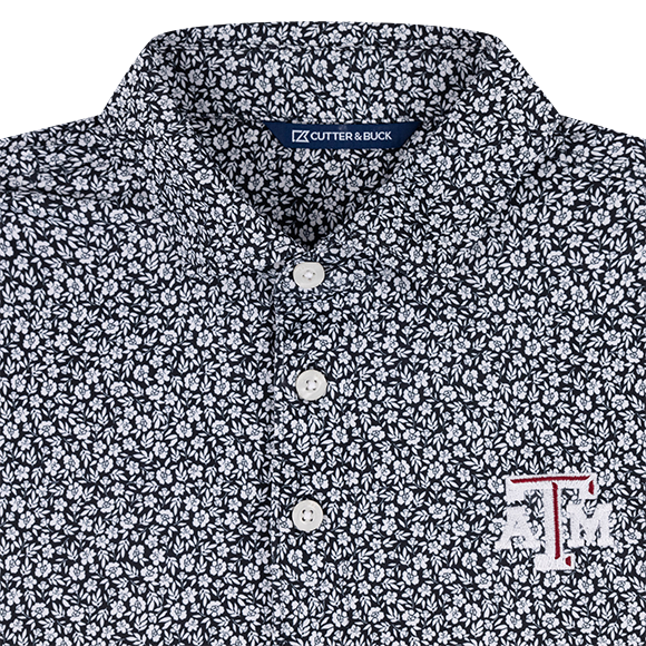 Texas A&M Cutter Buck Pike Eco Flora Print Polo