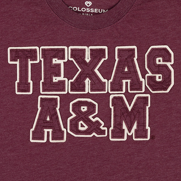 Texas A&M Colosseum Girls Short Sleeve Tee - Maroon