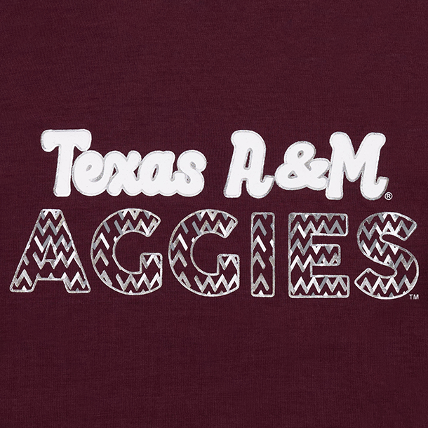 Texas A&M Colosseum Girls Ruched Tee - Maroon