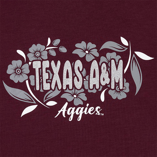 Aggies Colosseum Toddler Glitter Short Sleeve Tee - Maroon