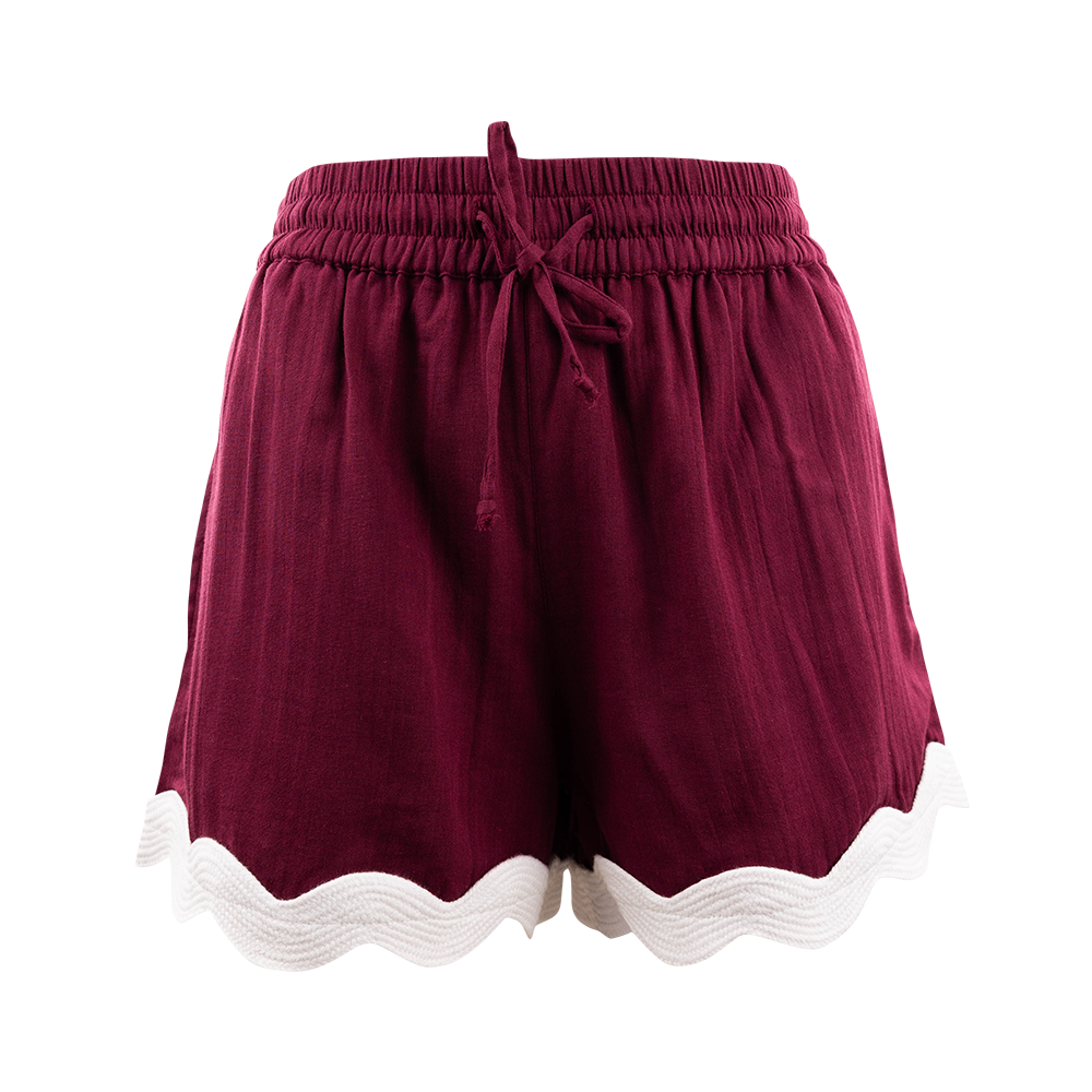 Maroon Gauze Rick Rack Set