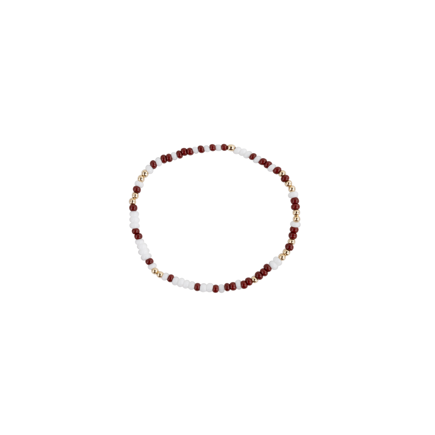 Beaded Blondes Gameday Maroon & White Sprinkle Bracelet