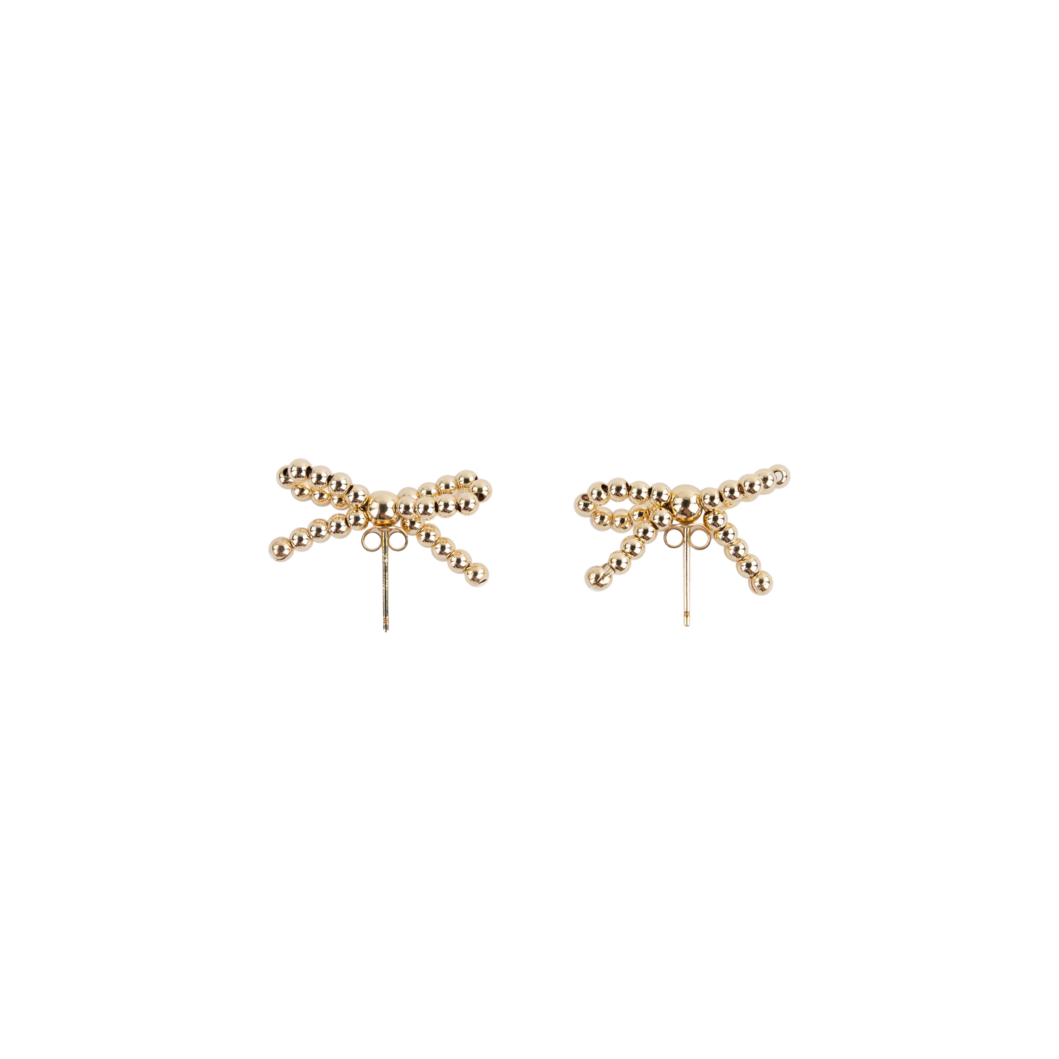 Beaded Blondes Bow Earrings - Gold