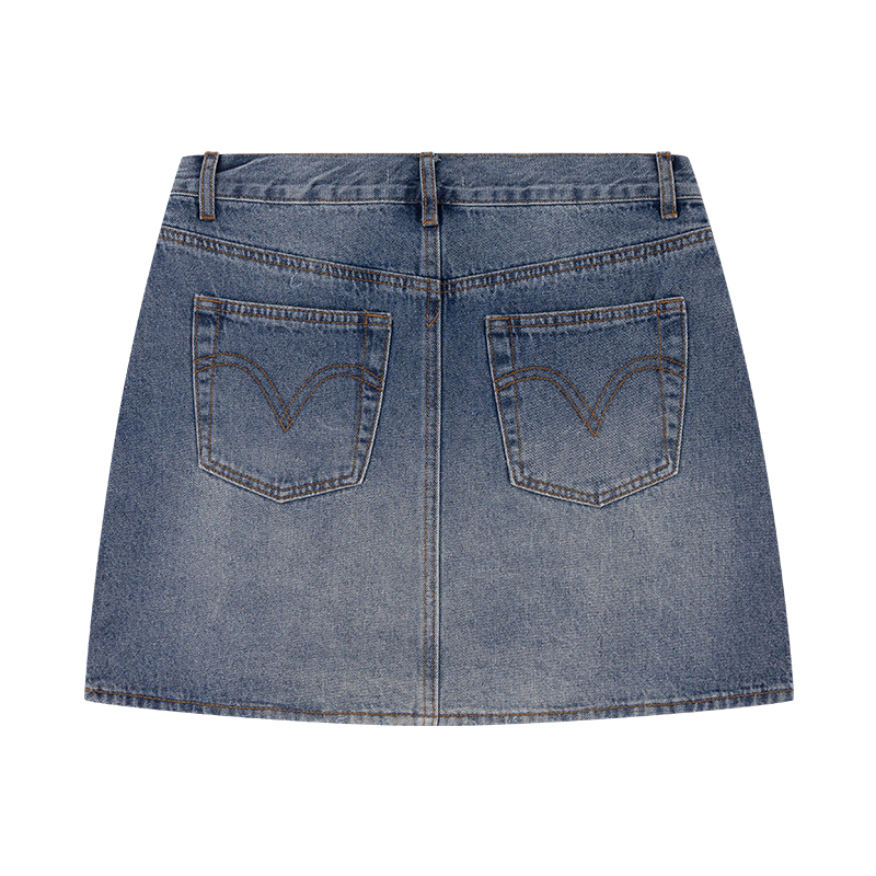 Collegiate Outfitters Denim Mini Skirt - Blue