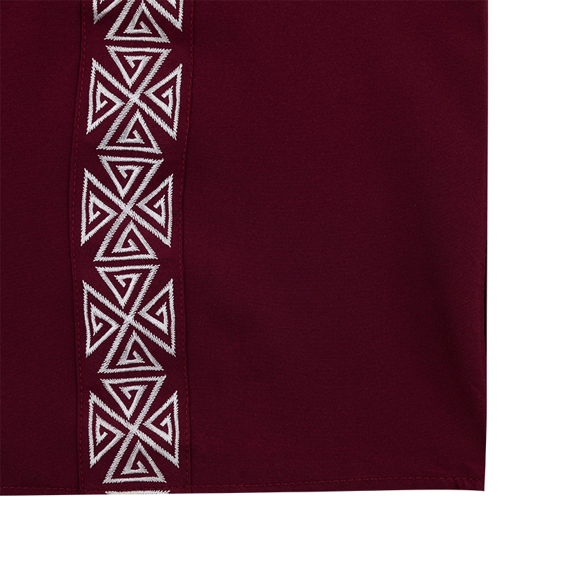 Maroon and White Guayabera Button Down