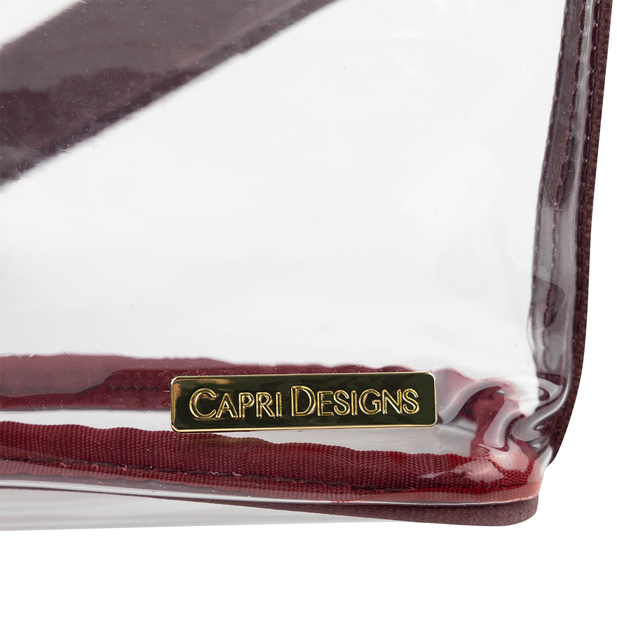 Capri Designs Small Clear Crossbody Maroon